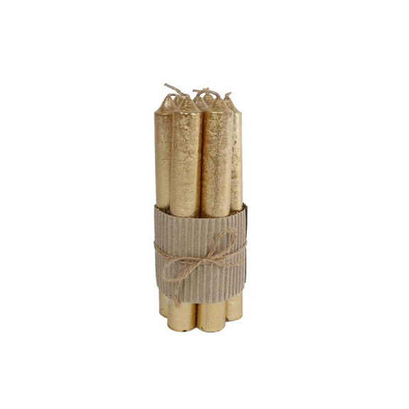 Table candle Ambiance 2x2x16cm metallic gold 7/set - 56100521 Table candle Ambiance 2x2x16cm metallic gold 7/set - 56100521
