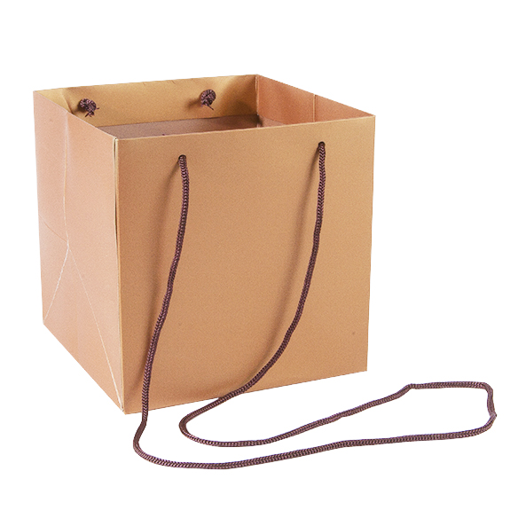 Tas Boeket 20x20x20cm brons 10/pak (120/ds) FSC Mix 70% - 6410663 Tas Boeket 20x20x20cm brons 10/pak (120/ds) FSC Mix 70% - 6410663