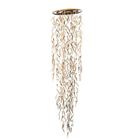 Coco tusk bleached & blue glass chandelier ca 60cm 8/box - 78023337 Coco tusk bleached & blue glass chandelier ca 60cm 8/box - 78023337
