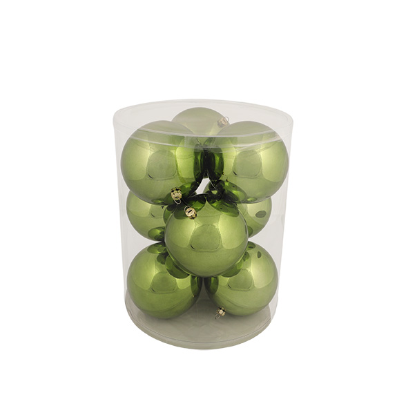 Bal unbreakable D.10cm groen-glans 9/set (54/ds) - 80000298 Bal unbreakable D.10cm groen-glans 9/set (54/ds) - 80000298