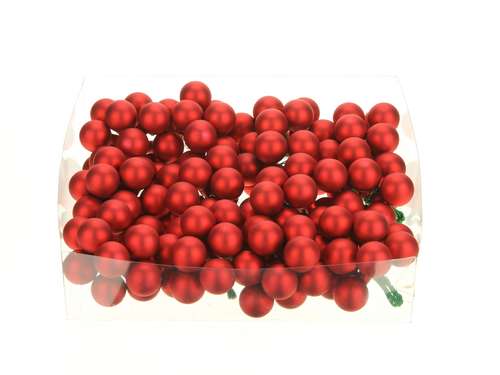 Glasballetjes 20mm op draad rood mat 144st - 81194697 Glasballetjes 20mm op draad rood mat 144st - 81194697