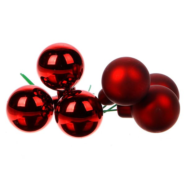 Glasballetjes 30mm op draad bordeaux combi 72st - 81248235 Glasballetjes 30mm op draad bordeaux combi 72st - 81248235