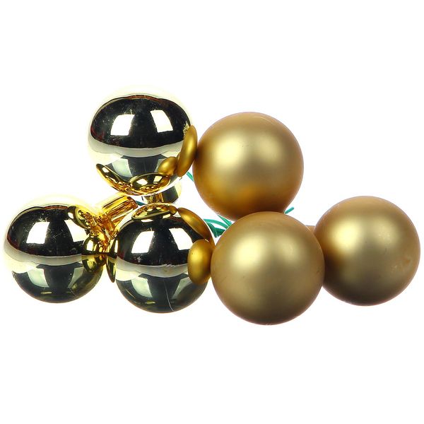 Glasballetjes 20mm op draad goud combi 144/set - 81248245 Glasballetjes 20mm op draad goud combi 144/set - 81248245