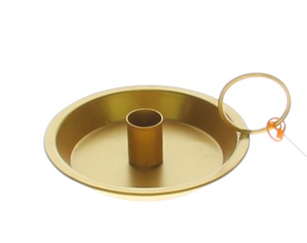 Kandelaar met oor voor steekkaars D.13,5cm goud - 81273775 Kandelaar met oor voor steekkaars D.13,5cm goud - 81273775