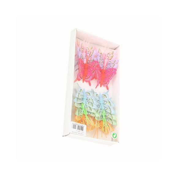 Vlinder 5 cm op draad 6 ass. verp. à 24 st. - 82130119 Vlinder 5 cm op draad 6 ass. verp. à 24 st. - 82130119