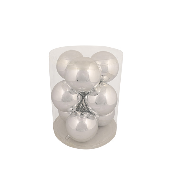 Bal unbreakable D.10cm zilver-glans 9/set - 9802099 Bal unbreakable D.10cm zilver-glans 9/set - 9802099